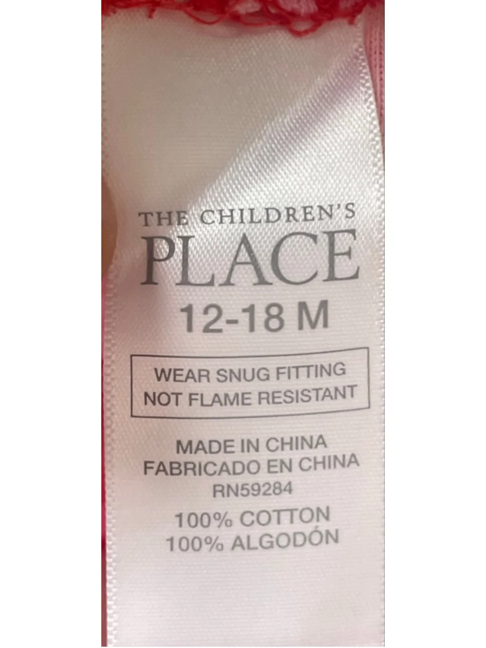 Girls The Children's Place Pink Red Llama Pajama Set 12-18 Months